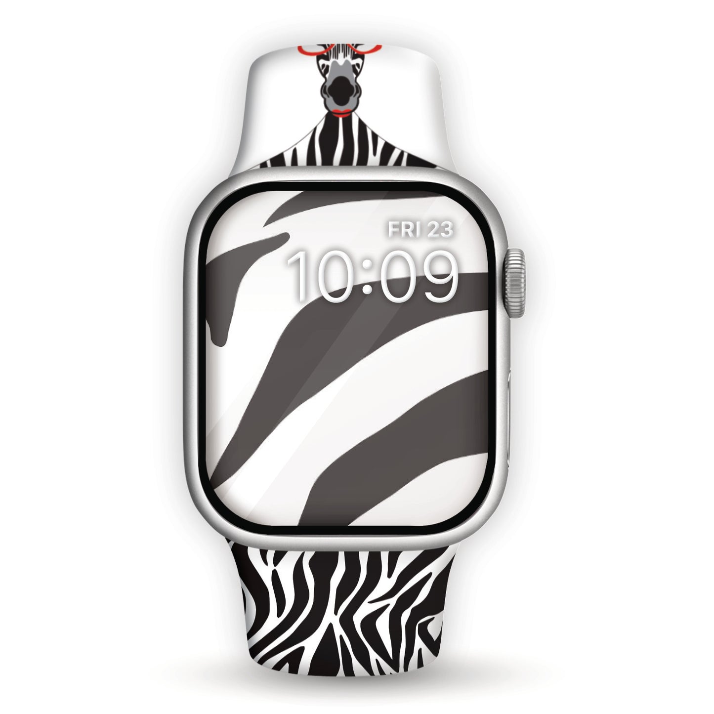 Zebra with a Twist Print | Silicone Watch Band for Apple Watch ® + Watch Face Incl.