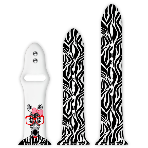 Zebra with a Twist Print | Silicone Watch Band for Apple Watch ® + Watch Face Incl.