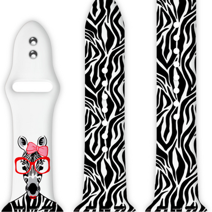 Zebra with a Twist Print | Silicone Watch Band for Apple Watch ® + Watch Face Incl.