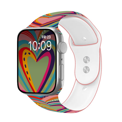 Love Whispers Print | Silicone Watch Band for Apple Watch ® + Watch Face Incl.