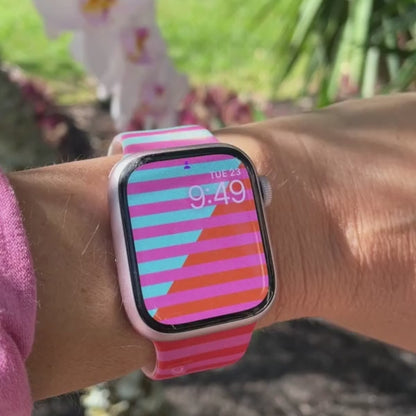 Electric Groove Print | Silicone Watch Band for Apple Watch ® + Watch Face Incl.