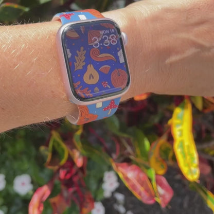 EnchantedFall Print | Silicone Watch Band for Apple Watch ® + Watch Face Incl.