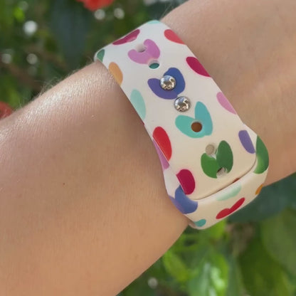 Serenade of Hearts Print | Silicone Watch Band for Apple Watch ® + Watch Face Incl.