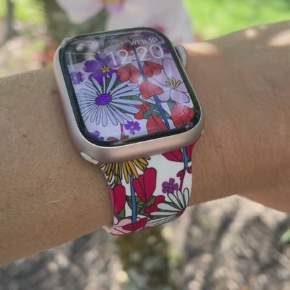 Blossom Ballet Print | Silicone Watch Band for Apple Watch ® + Watch Face Incl.