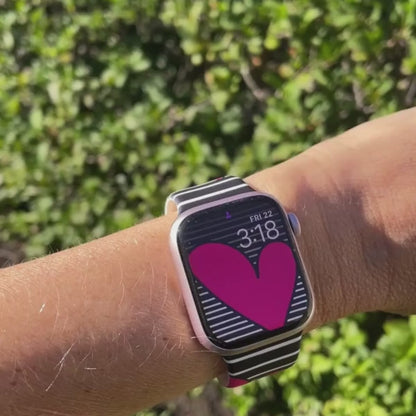 Stripes of Love Print | Silicone Watch Band for Apple Watch ® + Watch Face Incl.