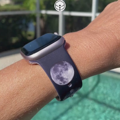 Lunar Dance Print | Silicone Watch Band for Apple Watch ® + Watch Face Incl.