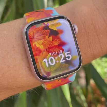 Autumn Glow Print | Silicone Watch Band for Apple Watch ® + Watch Face Incl.