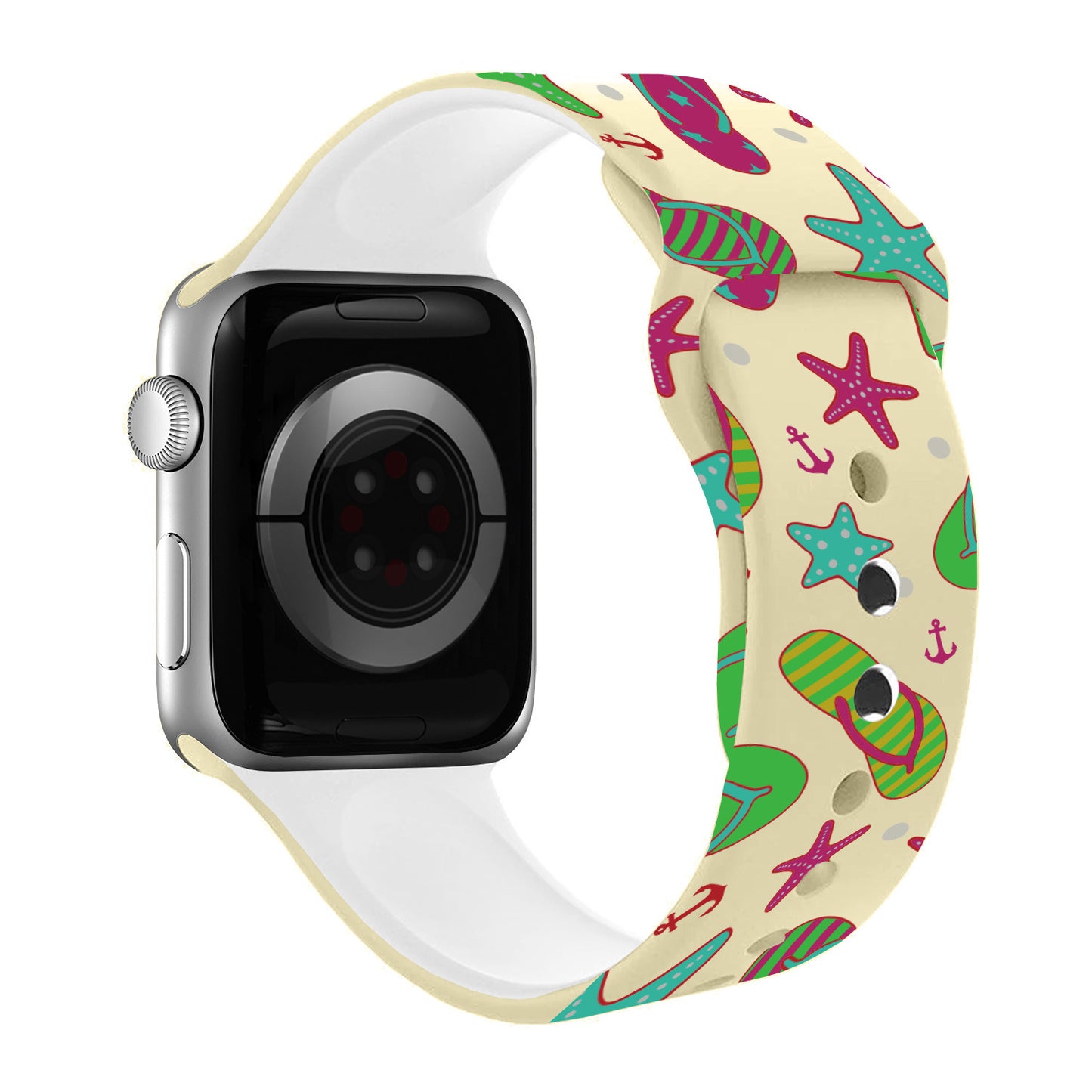 Sandy Toes Print | Silicone Watch Band for Apple Watch ® + Watch Face Incl.