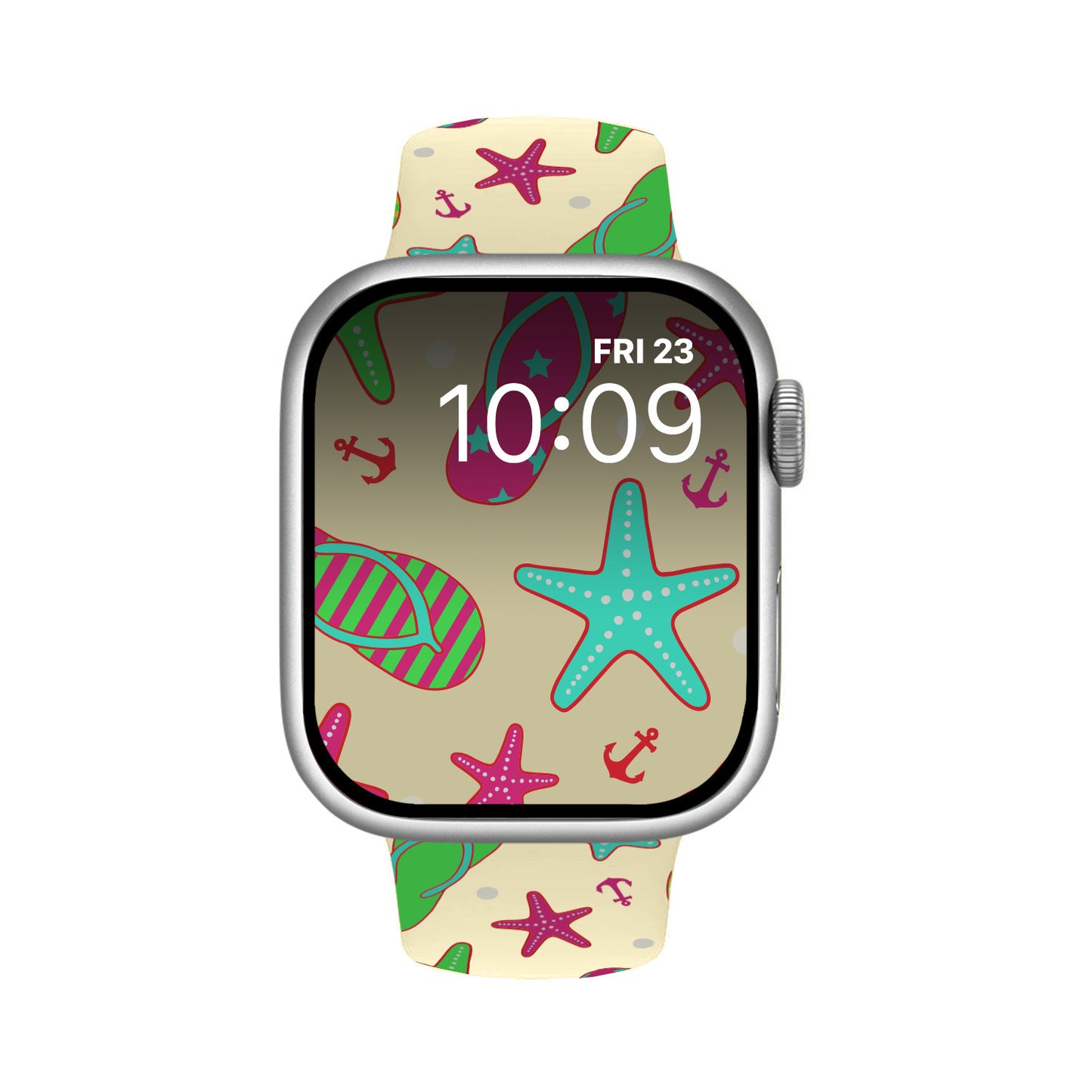 Sandy Toes Print | Silicone Watch Band for Apple Watch ® + Watch Face Incl.