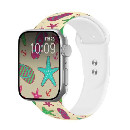 Sandy Toes Print | Silicone Watch Band for Apple Watch ® + Watch Face Incl.