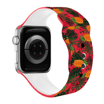 Pineapple Paradise Print | Silicone Watch Band for Apple Watch ® + Watch Face Incl.