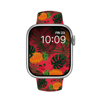 Pineapple Paradise Print | Silicone Watch Band for Apple Watch ® + Watch Face Incl.