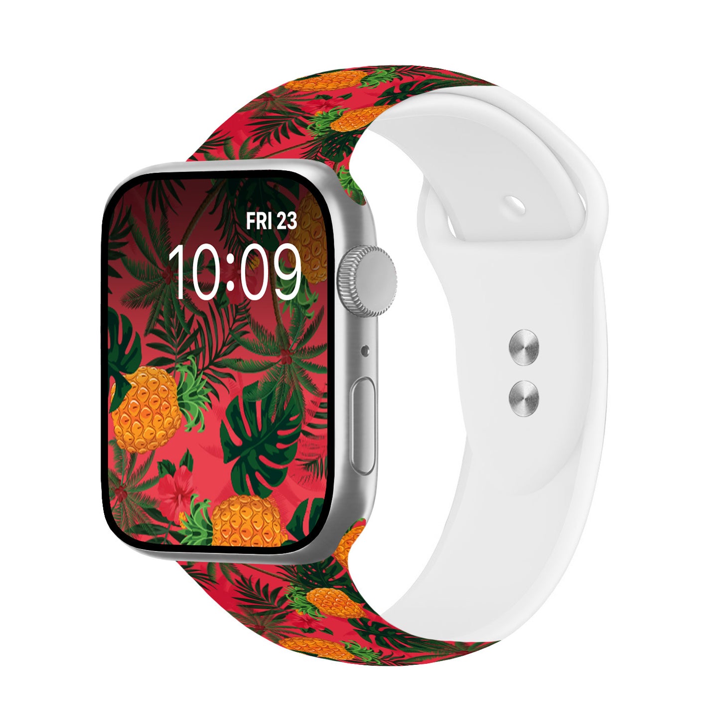 Pineapple Paradise Print | Silicone Watch Band for Apple Watch ® + Watch Face Incl.