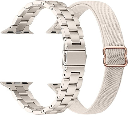 Celestial Duo | Stainless-Steel Metal and Nylon Watch Band for Apple Watch ®