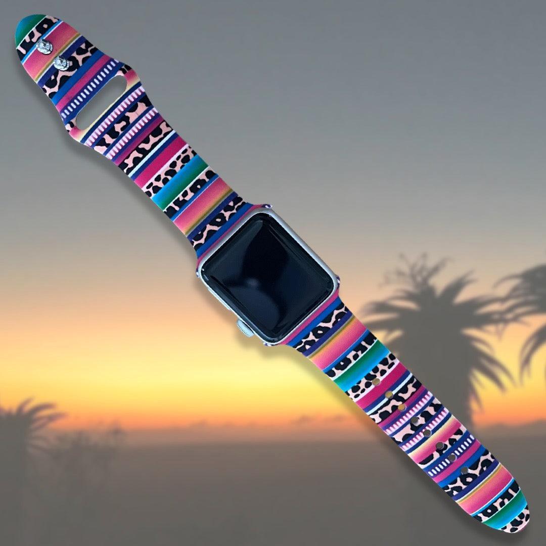 Apple Watch Bands -  Silicone Print -  Leopard and Multi-Colors | Silicone Print Watch Band for Apple Watch ®