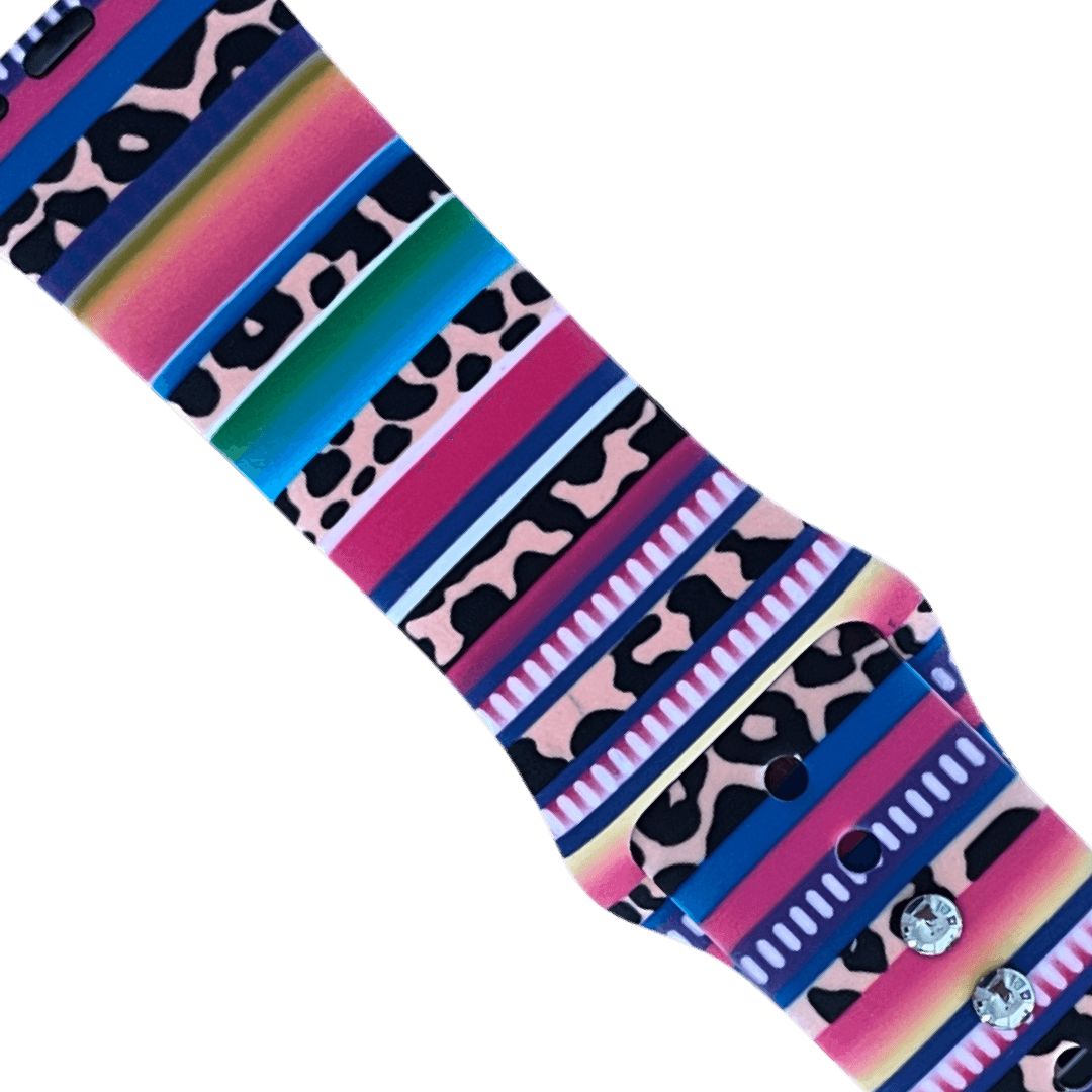 Apple Watch Bands -  Silicone Print -  Leopard and Multi-Colors | Silicone Print Watch Band for Apple Watch ®