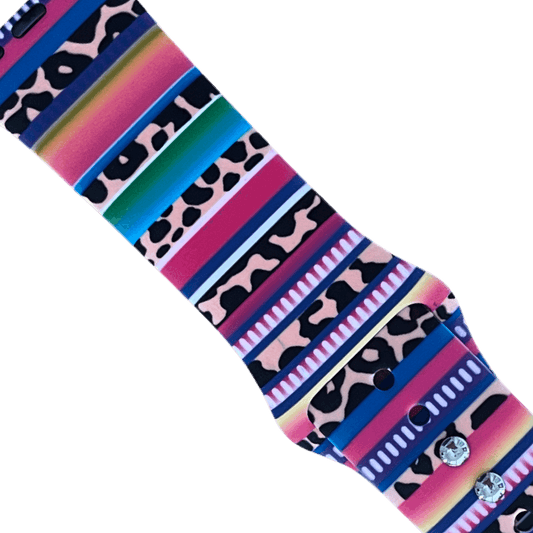 Apple Watch Bands -  Silicone Print -  Leopard and Multi-Colors | Silicone Print Watch Band for Apple Watch ®