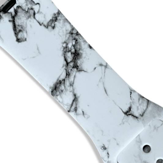 Apple Watch Bands -  Silicone Print -  White Marble Print Band