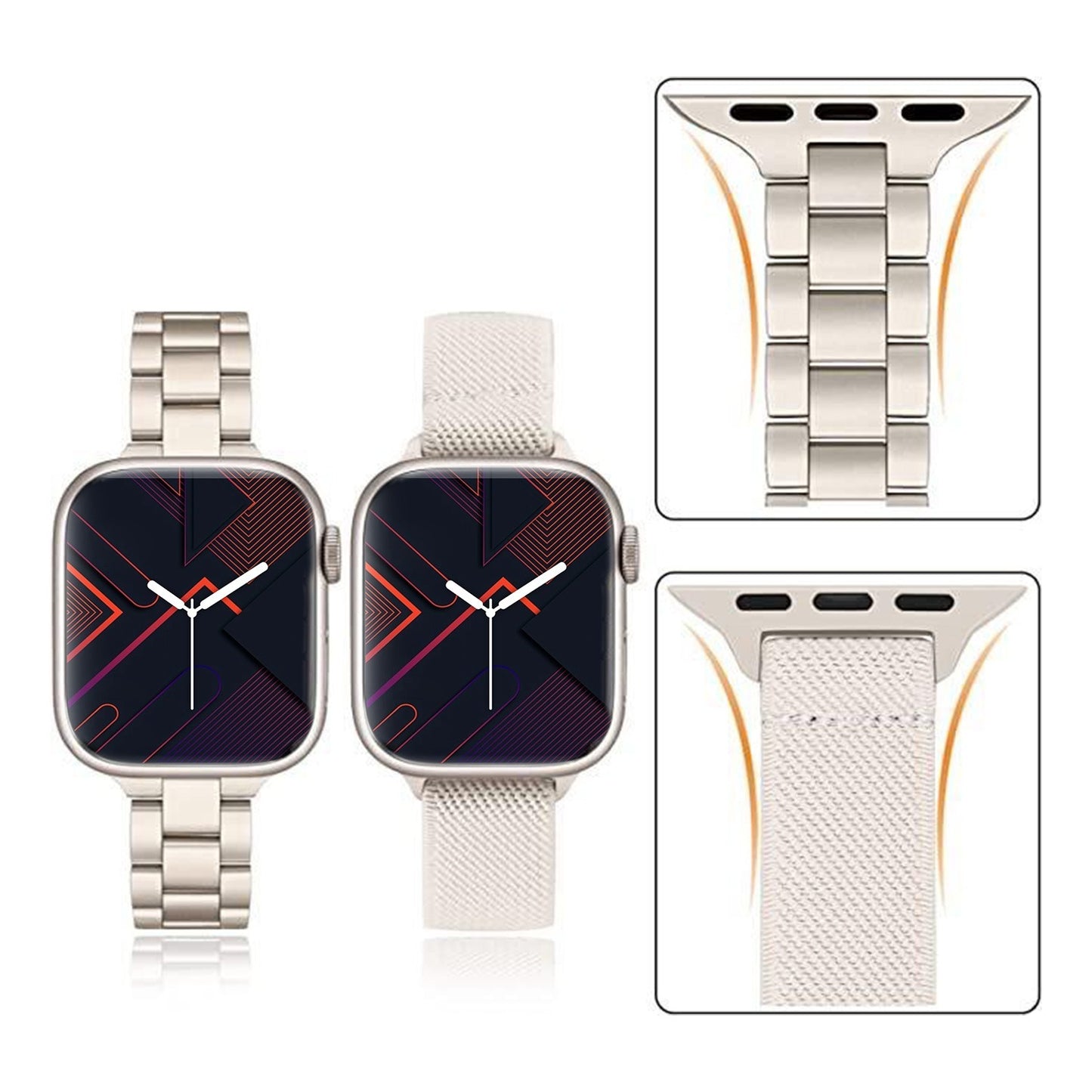 Celestial Duo | Stainless-Steel Metal and Nylon Watch Band for Apple Watch ®