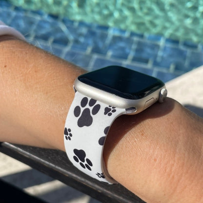 Black Paws Print | Silicone Watch Band for Apple Watch ®