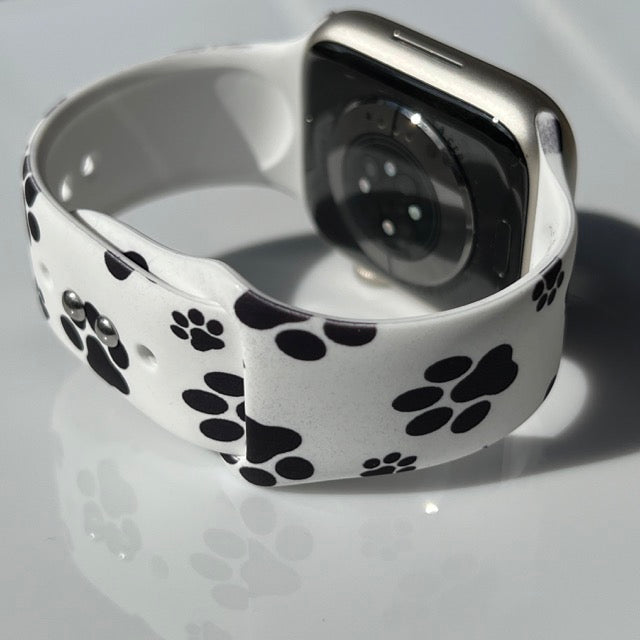 Black Paws Print | Silicone Watch Band for Apple Watch ®