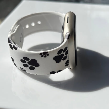 Black Paws Print | Silicone Watch Band for Apple Watch ®