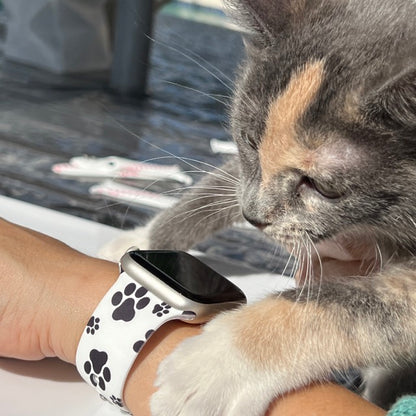 Black Paws Print | Silicone Watch Band for Apple Watch ®