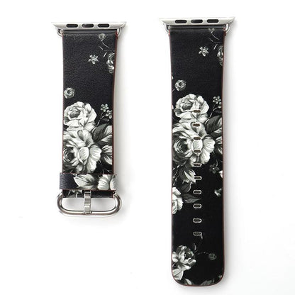 Apple Watch Bands -  Leather Band -  Floral Leather Design Band - Clearance